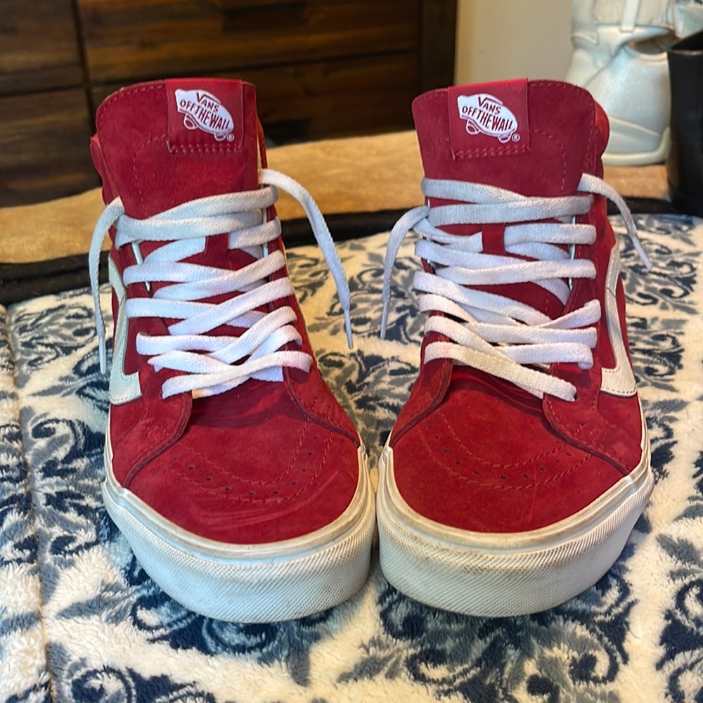 Vans - Sk8 Hi Old Skool Scotchgard 3M Red White Sneakers Mens 8, Women 9.5
